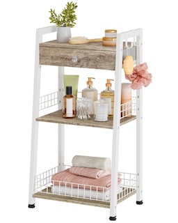 Foto 1 | Foto 1 | Estante De Escalera De Baño Gewudraw De 3 Niveles Con Cajón Blanco - Venta Internacional.