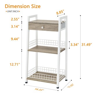 Foto 3 | Foto 3 | Estante De Escalera De Baño Gewudraw De 3 Niveles Con Cajón Blanco - Venta Internacional.
