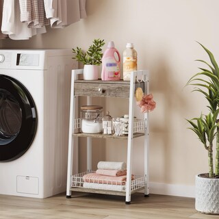Foto 4 | Foto 4 | Estante De Escalera De Baño Gewudraw De 3 Niveles Con Cajón Blanco - Venta Internacional.
