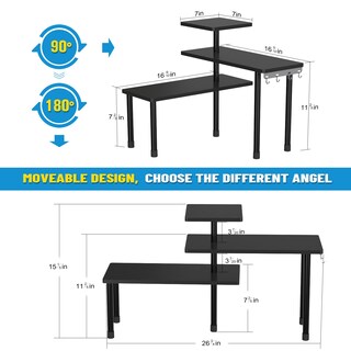 Foto 7 | Foto 7 | Estante De Esquina Jayrex Para Encimera 3 Niveles Baño Negro - Venta Internacional.