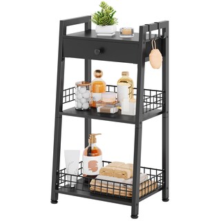 Foto 1 | Foto 1 | Estante De Escalera De Baño Gewudraw De 3 Niveles Con Cajón Negro - Venta Internacional.