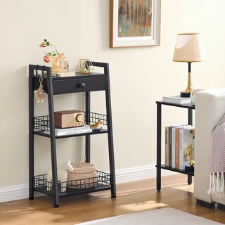 Foto 7 | Foto 7 | Estante De Escalera De Baño Gewudraw De 3 Niveles Con Cajón Negro - Venta Internacional.