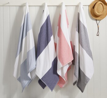 Foto 2 | Foto 2 | Toalla De Playa Loon & Lake Luxury Block Stripe 100% Algodón - Venta Internacional.