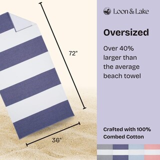 Foto 4 | Foto 4 | Toalla De Playa Loon & Lake Luxury Block Stripe 100% Algodón - Venta Internacional.