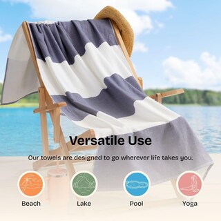 Foto 5 | Foto 5 | Toalla De Playa Loon & Lake Luxury Block Stripe 100% Algodón - Venta Internacional.