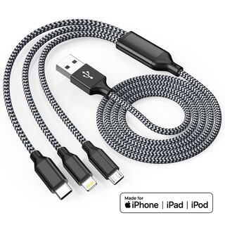 Foto 4 | Foto 4 | Cable Cargador Xnewcable 3 En 1 Tipo C Micro Lightning De 1 2 M - Venta Internacional.