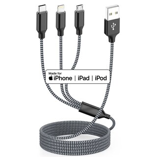 Foto 5 | Foto 5 | Cable Cargador Xnewcable 3 En 1 Tipo C Micro Lightning De 1 2 M - Venta Internacional.