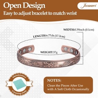 Foto 4 | Foto 4 | Pulseras Magnéticas De Cobre Jecanori Vintage Flower Con Una Pureza Del 99 99% - Venta Internacional.