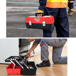 Foto 6 | Foto 6 | Caja De Herramientas Maxpower De Plástico Plegable De Tres Capas De 17 Pulgadas - Venta Internacional.