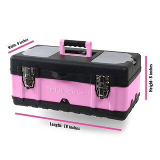 Foto 3 | Foto 3 | Caja De Herramientas Pink Power Pink 18 Pequeña De Metal Y Plástico Para Mujer - Venta Internacional.