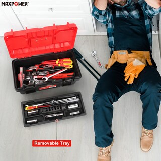 Foto 5 | Foto 5 | Caja De Herramientas Maxpower De Plástico De 40 Cm Con Cierre Y Bandeja Extraíble - Venta Internacional.