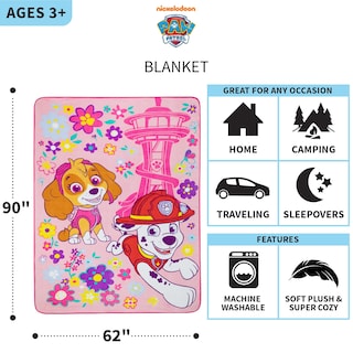 Foto 3 | Foto 3 | Manta Paw Patrol Para Niñas Y Niños Supersuave De Felpa 160 X 230 Cm - Venta Internacional.