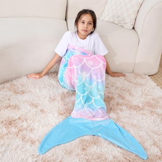 Foto 4 | Foto 4 | Manta Paljaca Con Forma De Cola De Sirena Para Niños De 4 A 12 Años Color Azul - Venta Internacional.