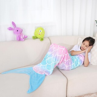 Foto 6 | Foto 6 | Manta Paljaca Con Forma De Cola De Sirena Para Niños De 4 A 12 Años Color Azul - Venta Internacional.