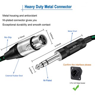 Foto 2 | Foto 2 | Cable Augioth Xlr Hembra A 1/4 4 5 M Paquete De 2 Unidades 6 35 Mm Trs - Venta Internacional.