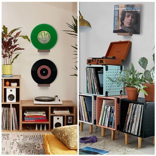 Foto 6 | Foto 6 | Estantería De Vinilo Para Discos Niubest  Soporte De Pared De Madera De Nogal Claro - Venta Internacional.