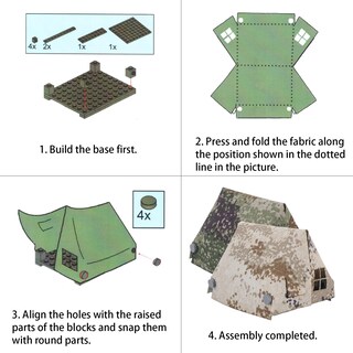 Foto 5 | Foto 5 | Set De Juguetes Con Bloques De Construcción Vicvik Military Scene Ww2 Tent - Venta Internacional.
