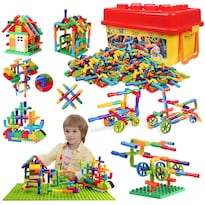 Set De Construcción De Pipas De Juguete Burgkidz 426 Piezas Con Ruedas  3 O Más - Venta Internacional.