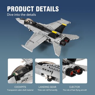 Foto 3 | Foto 3 | Set De Bloques De Construcción Dahonpa F/a-18e Bumblebee Fighter 700 Piezas - Venta Internacional.