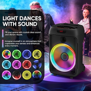 Foto 5 | Foto 5 | Sistema Pa Hukkmela Karaoke Machine 2 Micrófonos Bluetooth Led - Venta Internacional.