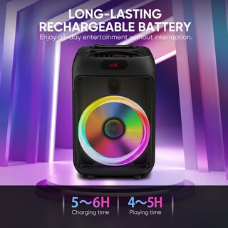 Foto 7 | Foto 7 | Sistema Pa Hukkmela Karaoke Machine 2 Micrófonos Bluetooth Led - Venta Internacional.