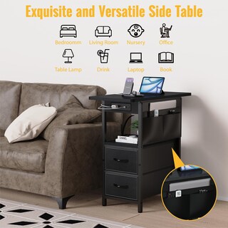 Foto 4 | Foto 4 | Mesa Auxiliar Yenlure Small Con Estación De Carga Y Almacenamiento Negra - Venta Internacional.