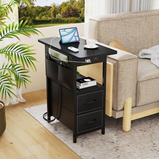 Foto 7 | Foto 7 | Mesa Auxiliar Yenlure Small Con Estación De Carga Y Almacenamiento Negra - Venta Internacional.