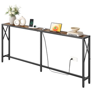 Foto 1 | Foto 1 | Mesa Consola Gewudraw Skinny De 70 Pulgadas Con Enchufes Y Puertos Usb - Venta Internacional.