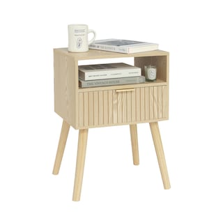 Foto 1 | Foto 1 | Mesita De Noche Nightstand Maxsmeo Pequeña De Madera Con Cajón - Venta Internacional.