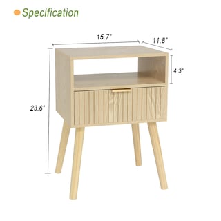 Foto 3 | Foto 3 | Mesita De Noche Nightstand Maxsmeo Pequeña De Madera Con Cajón - Venta Internacional.