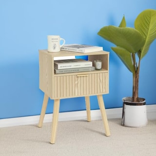 Foto 5 | Foto 5 | Mesita De Noche Nightstand Maxsmeo Pequeña De Madera Con Cajón - Venta Internacional.