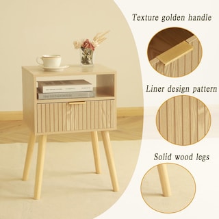 Foto 6 | Foto 6 | Mesita De Noche Nightstand Maxsmeo Pequeña De Madera Con Cajón - Venta Internacional.
