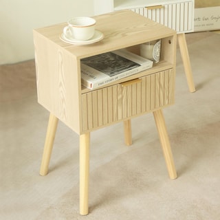 Foto 7 | Foto 7 | Mesita De Noche Nightstand Maxsmeo Pequeña De Madera Con Cajón - Venta Internacional.