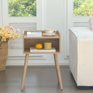 Foto 5 | Foto 5 | Mesita De Noche Maxsmeo Mid Century Modern Con Almacenamiento En Nogal Rústico - Venta Internacional.