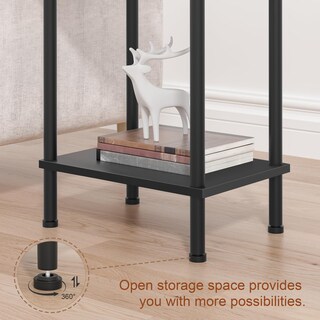 Foto 7 | Foto 7 | Mesa Auxiliar Yufam Con Estación De Carga Mesita De Noche De 2 Niveles Negra - Venta Internacional.