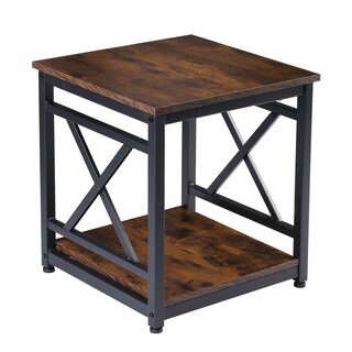 Foto 1 | Foto 1 | Mesa Auxiliar Kswin Industrial De 2 Niveles 45 X 45 X 51 Cm Rústica - Venta Internacional.