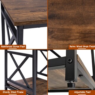 Foto 3 | Foto 3 | Mesa Auxiliar Kswin Industrial De 2 Niveles 45 X 45 X 51 Cm Rústica - Venta Internacional.