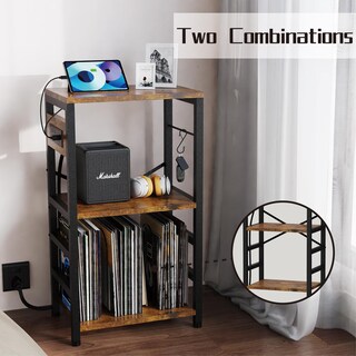 Foto 5 | Foto 5 | Mesa Auxiliar Yakanj Con Luz Led  Soporte Para Tocadiscos  Color Marrón - Venta Internacional.