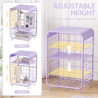 Foto 3 | Foto 3 | Mesita De Noche Apexchaser  Bonita Mesa Auxiliar De Metal De 3 Niveles  Color Morado - Venta Internacional.