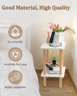 Foto 3 | Foto 3 | Mesa Auxiliar Foraofur Con Estación De Carga Y Puertos Usb  Color Blanco - Venta Internacional.