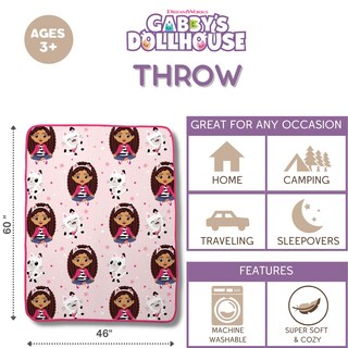 Foto 2 | Foto 2 | Ropa De Cama Infantil Throw Franco Gabby's Dollhouse De 117 Cm X 152 Cm - Venta Internacional.