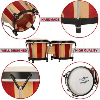 Foto 4 | Foto 4 | Tambores Bongo Drums Glory Bongo De Madera De 15 Cm Y 18 Cm Con Bolsa - Venta Internacional.