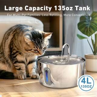 Foto 3 | Foto 3 | Fuente De Agua Cat Hajxm De Acero Inoxidable De 4 Litros Con Bomba Y Filtros - Venta Internacional.