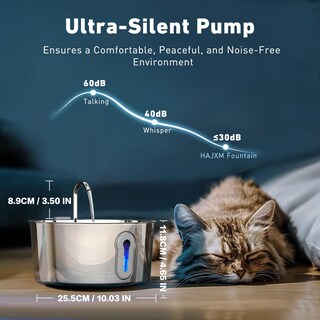 Foto 5 | Foto 5 | Fuente De Agua Cat Hajxm De Acero Inoxidable De 4 Litros Con Bomba Y Filtros - Venta Internacional.