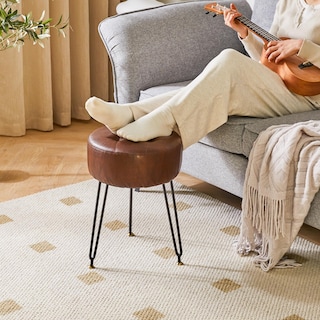 Foto 3 | Foto 3 | Taburete De Reposapiés Ibuyke De Piel Sintética Con Patas De Acero Dorado Lg-31z - Venta Internacional.