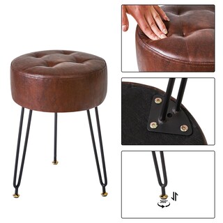 Foto 7 | Foto 7 | Taburete De Reposapiés Ibuyke De Piel Sintética Con Patas De Acero Dorado Lg-31z - Venta Internacional.