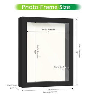 Foto 2 | Foto 2 | Marco Shadow Box Frameworks De Madera Negra Con Cristal 21 6 X 27 9 Cm - Venta Internacional.