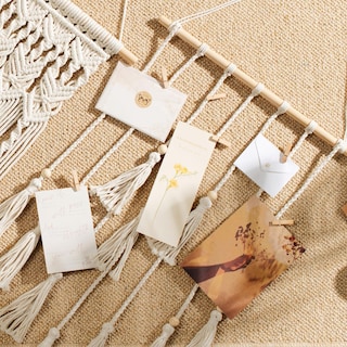 Foto 5 | Foto 5 | Expositor De Fotos Colgante Mkono Boho En Macramé Con Luz 42 X 16 5 Cm - Venta Internacional.