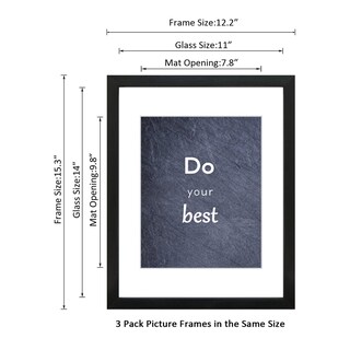 Foto 2 | Foto 2 | Set De 3 Marcos De Fotos Dekwinn De 11 X 14 Pulgadas Con Cristal Auténtico - Venta Internacional.