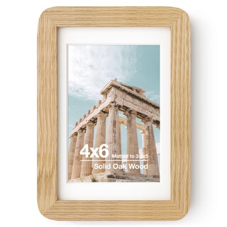 Foto 1 | Foto 1 | Marco De Fotos Flyjoe De Madera Maciza De Roble De 10 X 15 Cm Con Tapete De 9 X 13 Cm - Venta Internacional.